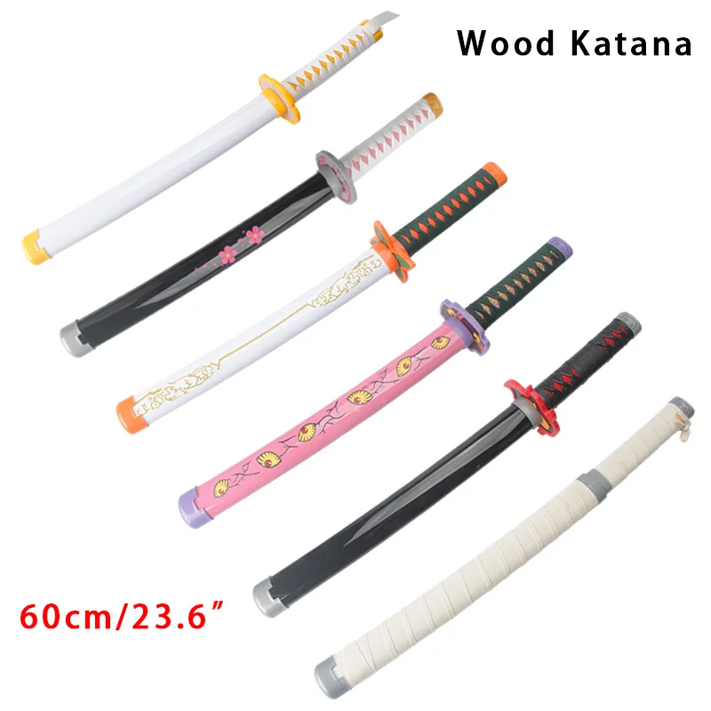 Anime Cosplay Katana Requisiten 60 cm/23,6 "Katana Giyuu Blau Sanemi Kyoujurou Spielzeug Schwerter Anime Hobby Sammlerstücke