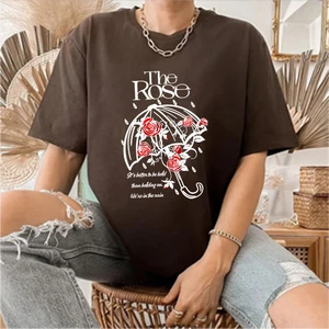 彼女は雨の中のシャツにローズkpopシャツを夕暮れから夕暮れツアーティーkpopインディーロックトップファンギフトティーユニセックストップ 12ベストセールスKPOPバラ-10