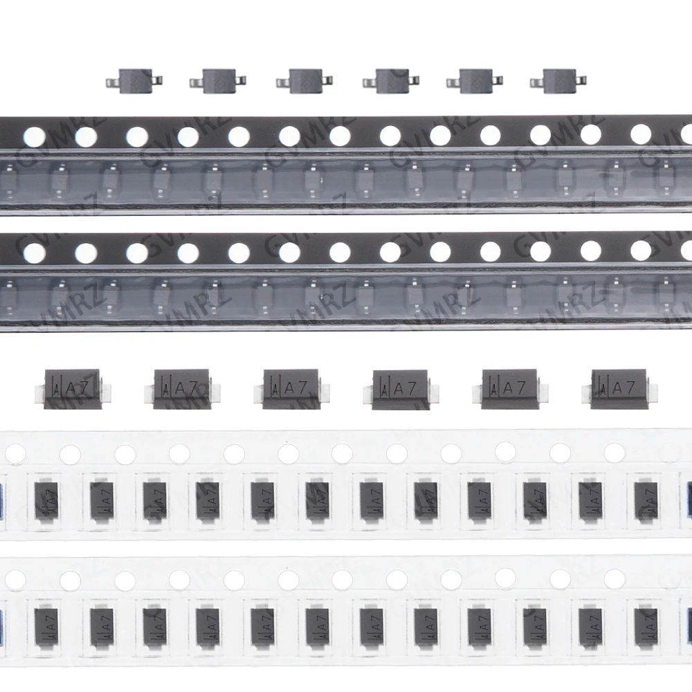 100PCS SMD Diodes Assortment 1N4007, 1N4148W, 1N5819W, MBR0520LT1G, MBR0530W Surface Mount Diodes 1N4148WS T4