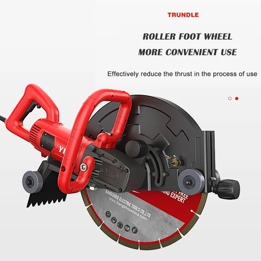 16 ″ Wall Slotting Machine Handheld Concrete Stone Road Cutting Machine 3500W Dustless Hydropower Slot Multi-angle Circular Saw