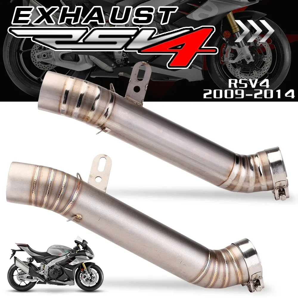 For aprilia rsv4 2009 to 2014 motorcycle slip on middle connection exhaust rsv4 connection tube  exhaust pipe r middle