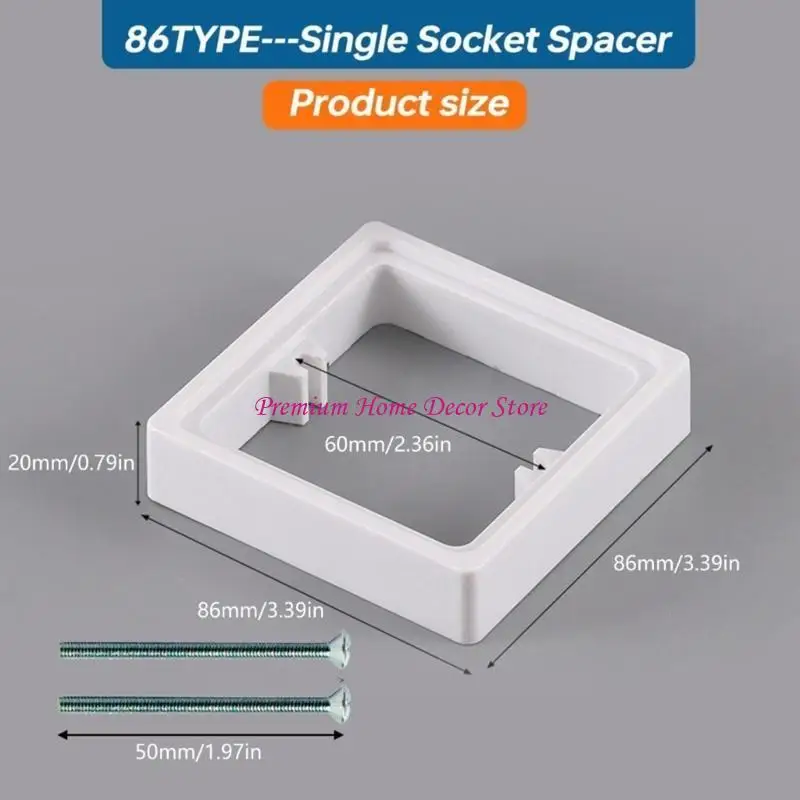 20mm Light Switches Surround Single Socket Spacer Electrical Installation Accessory for Enhances Wall Depth Solution JOMD