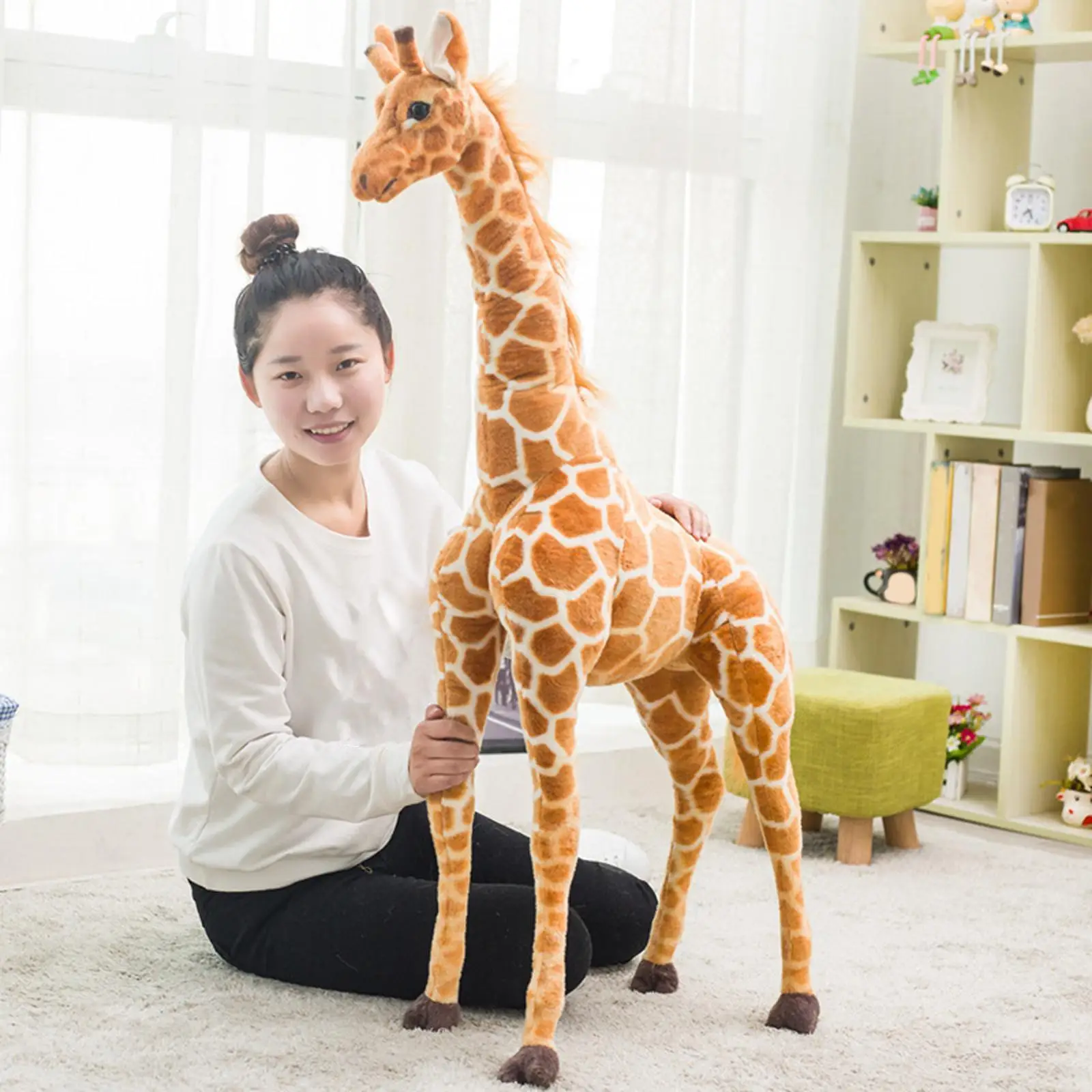 

Giraffe Plush Decor Cartoon Snuggling 31.50inch Giraffe Stuffed Toy for