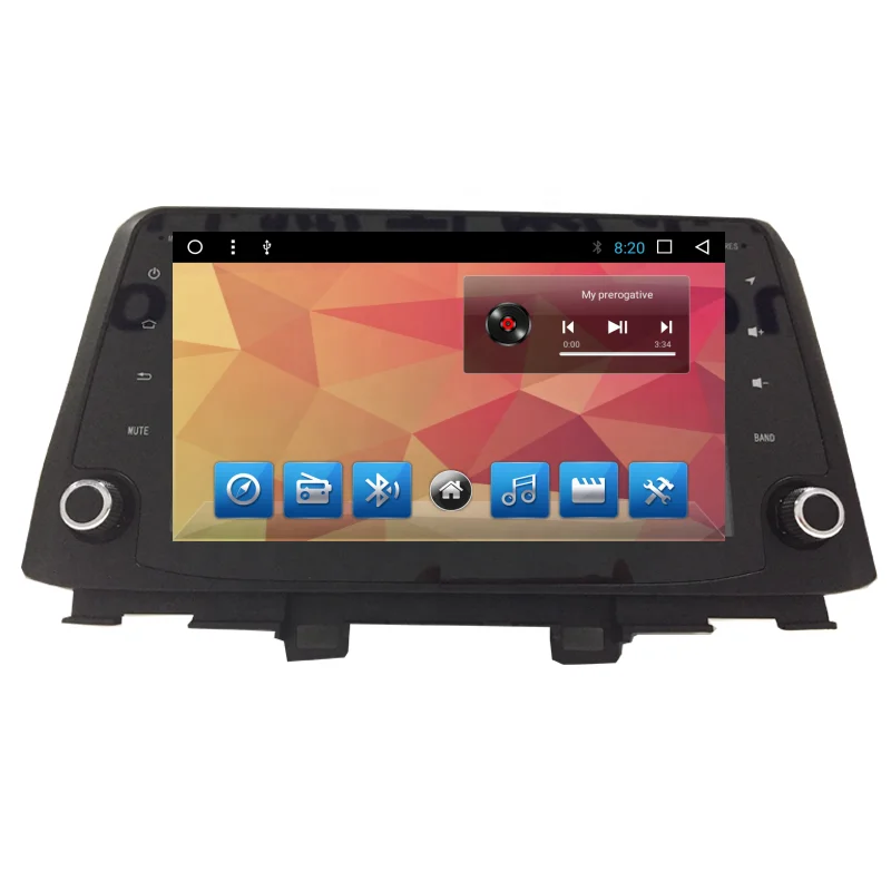Android Portable Touch Screen Car Stereo For KONA With 2GB RAM Dashboard Mount CarPlay & Mirror Link Built-in GPS USB/TV