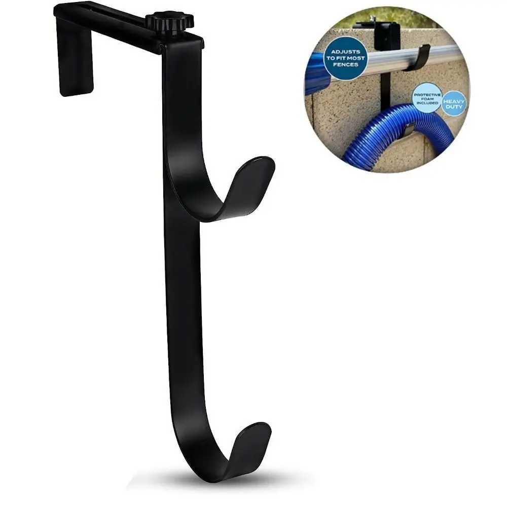 2Pcs Iron Pool Pole Hanger Heavy Duty Adjustable Pool Brush Hanger Rust Resistant Swimming Pool Pipe Holder