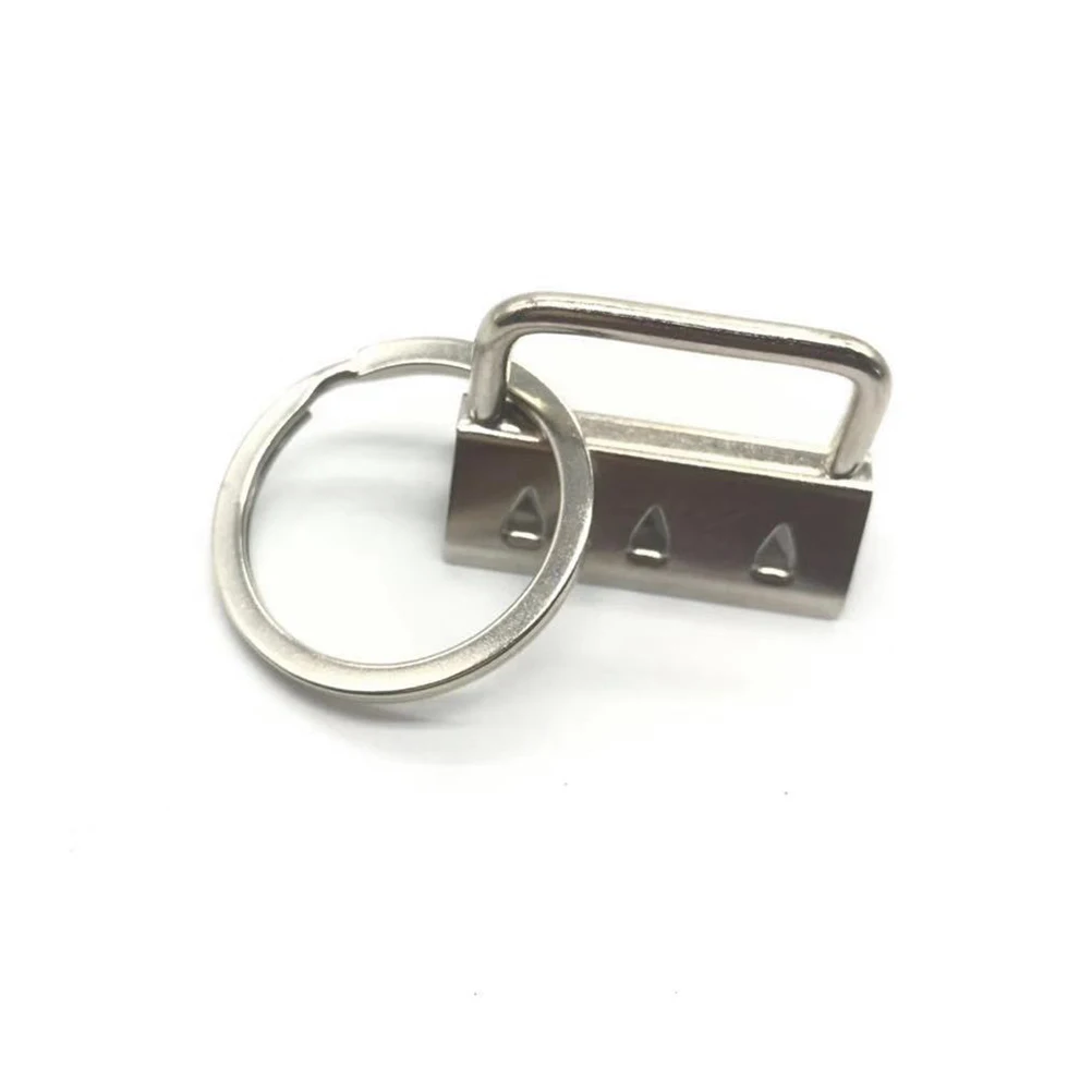 50pcs Webbing Clamp Metal Wristlet Key Fob Hardware Chain Keychain Durable Anti Rust Perfect for Craft Jewelry Accessories