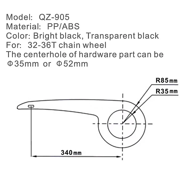 Fahrradkette schutz passend für 32-36 Zähne Universal Fahrradkette schutz Kinder robuste Fahrradkette abdeckung für Fahrrad zubehör – Detail 5