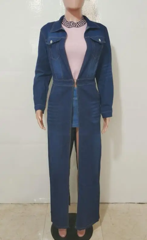 Women's Jacket 2026 Spring New Solid Color Pocket Design Turn-Down Collar Long Sleeved Streetwear Casual Cardigan Denim Coat