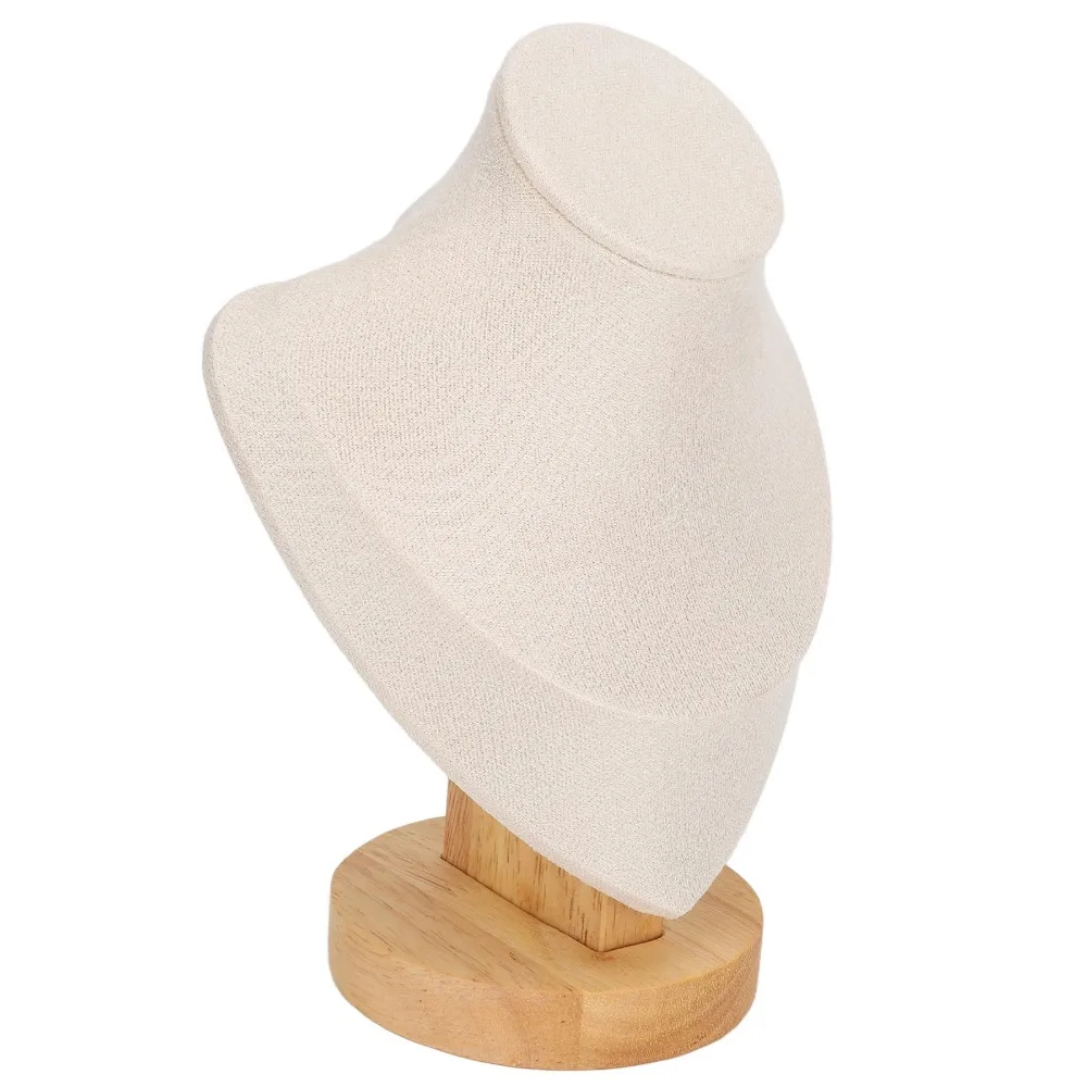 Practical Solid Wood Display Stand Luxury Small Size Jewelry Holder Bust Shape Portrait Jewelry Organizer Tabletop Use