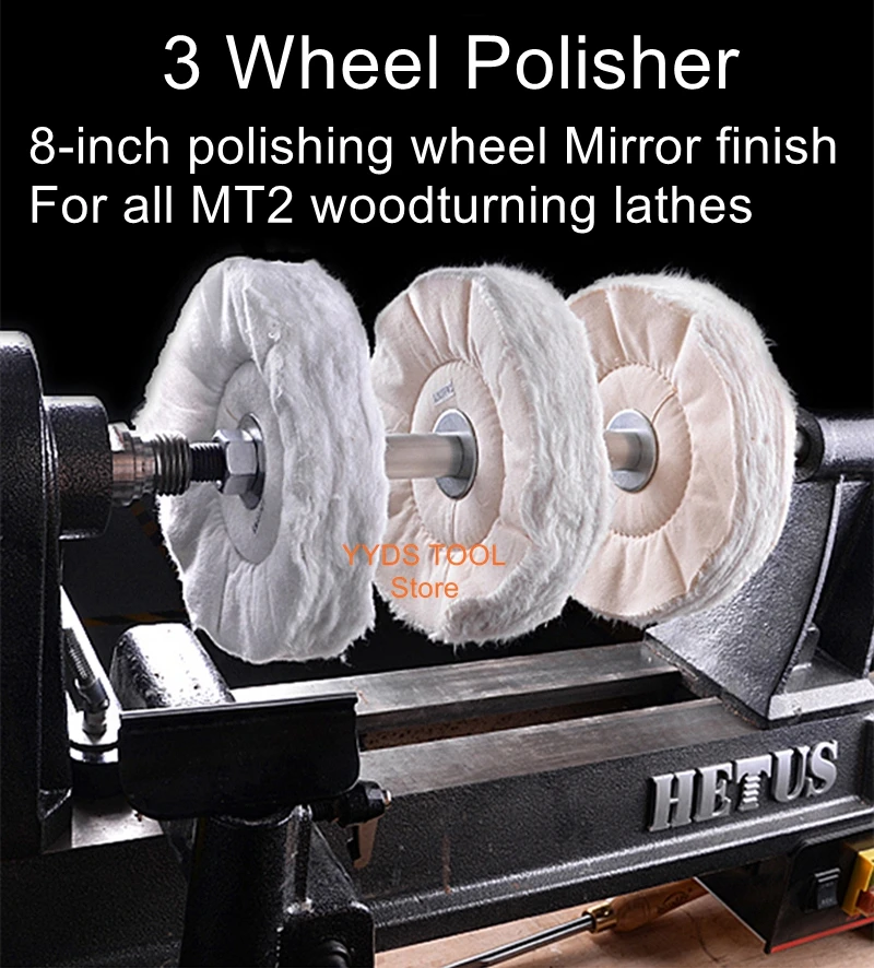 

8 inch wool cloth wheel polishing wax bong shaped polishing polisher wood spinning woodworking lathe