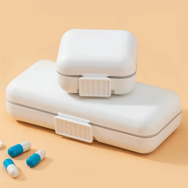 Desktop Sealed Medicine Storage Box with Lid Divided Medicine Box Portable Mini Plastic Multifunctional Divided Storage Box