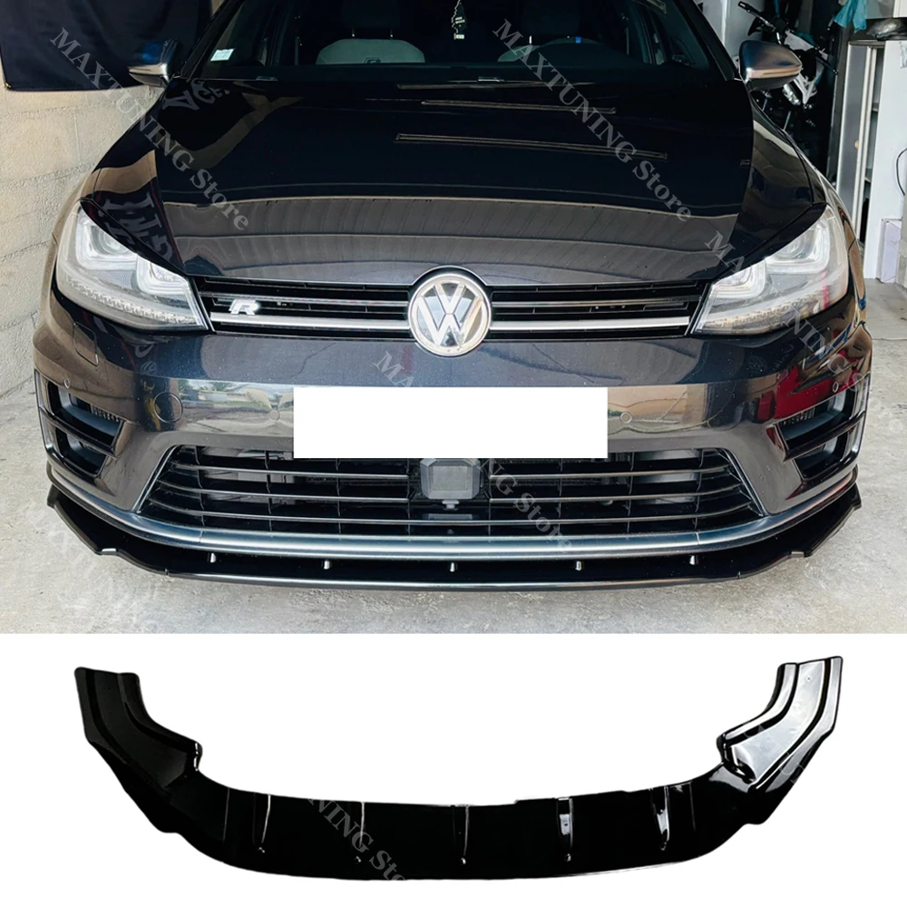 For Volkswagen Golf MK7 MK7.5 R R-Line GTI GTD 2013-2020 MAXTON Style Front Bumper Diffuser Lip Spoiler Guard Splitter Bodykits
