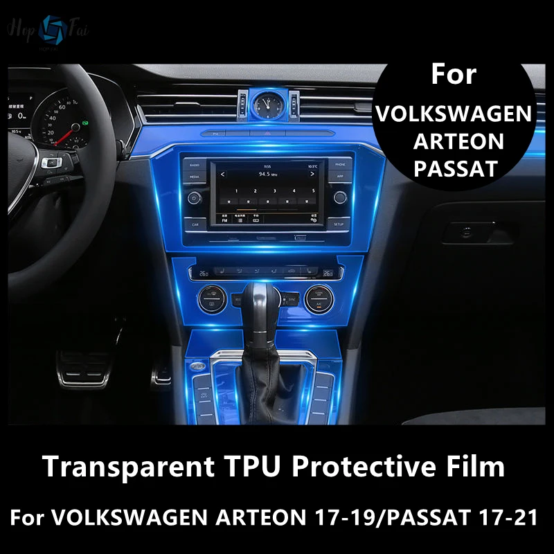 

For VOLKSWAGEN ARTEON 17-19/PASSAT 17-21 Car Interior Center Console Transparent TPU Protective Film Anti-scratch Repair Film