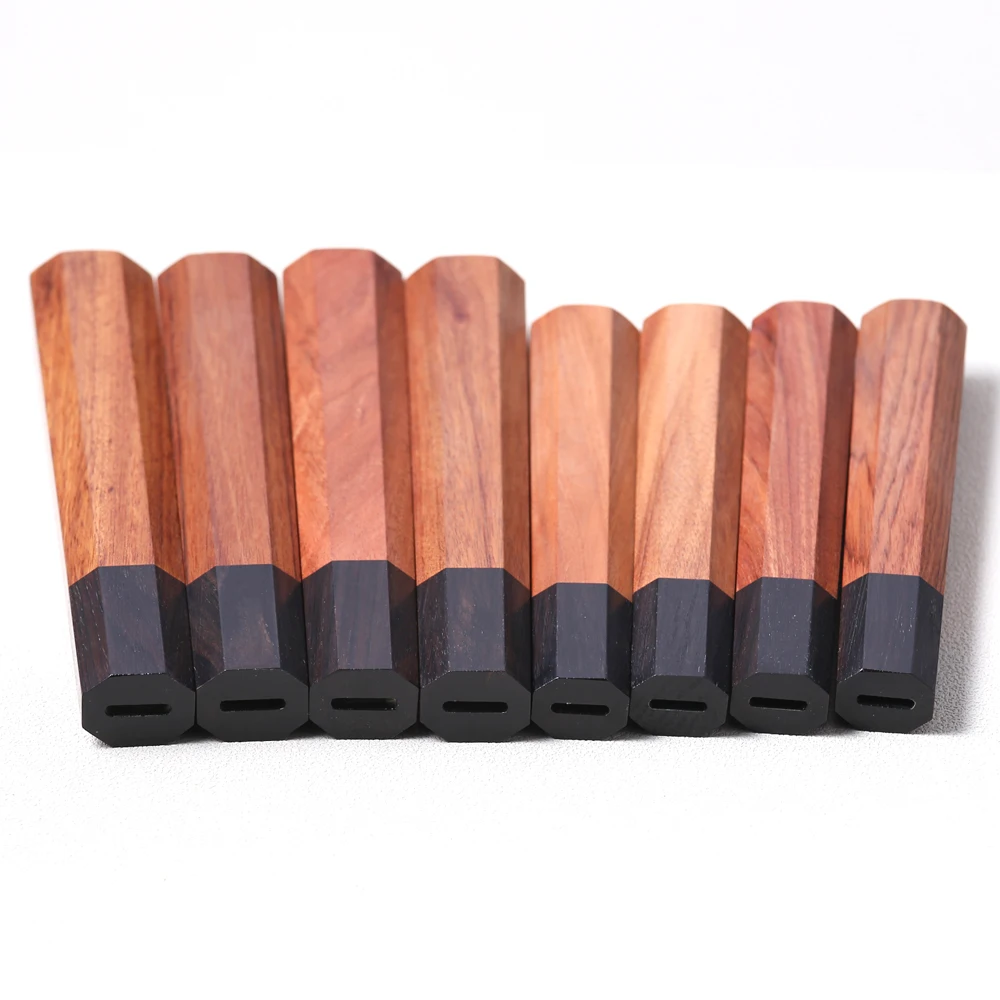 Cuchillo de Chef de estilo japonés con mango octogonal, cuchillos de cocina DIY, detalles de fabricación de madera Natural ecológicos, accesorios, mangos DIY