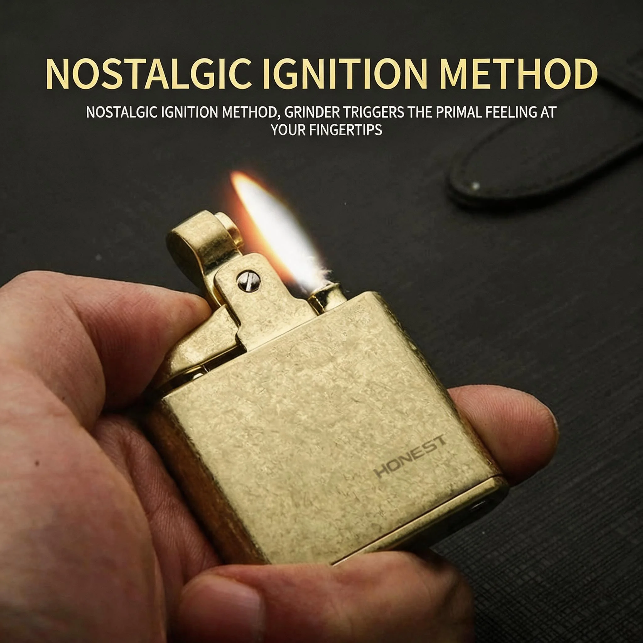 HONEST Retro Grinding Wheel  Lighter Zinc Alloy Antique Bronze/Silver Portable Personalized Old Fashioned Cigarette Ligh
