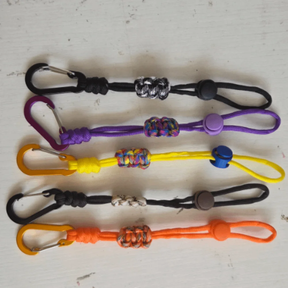 Alloy Water Bottle Lanyard Locking Carabiner Clip Multicolor Backpack Hook Braided Rope Adjustable Beverage Lanyard