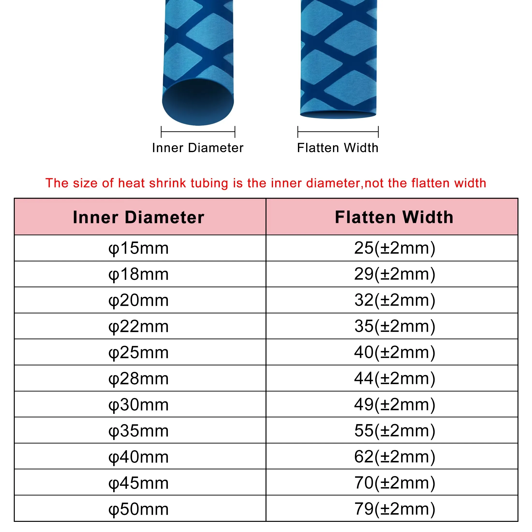1M Anti-Slip Heat Shrink Tube For Fishing Rod Or DIY Electrical Insulation 5 Colors 15/18/20/22/25/28/30/35/40/45/50mm