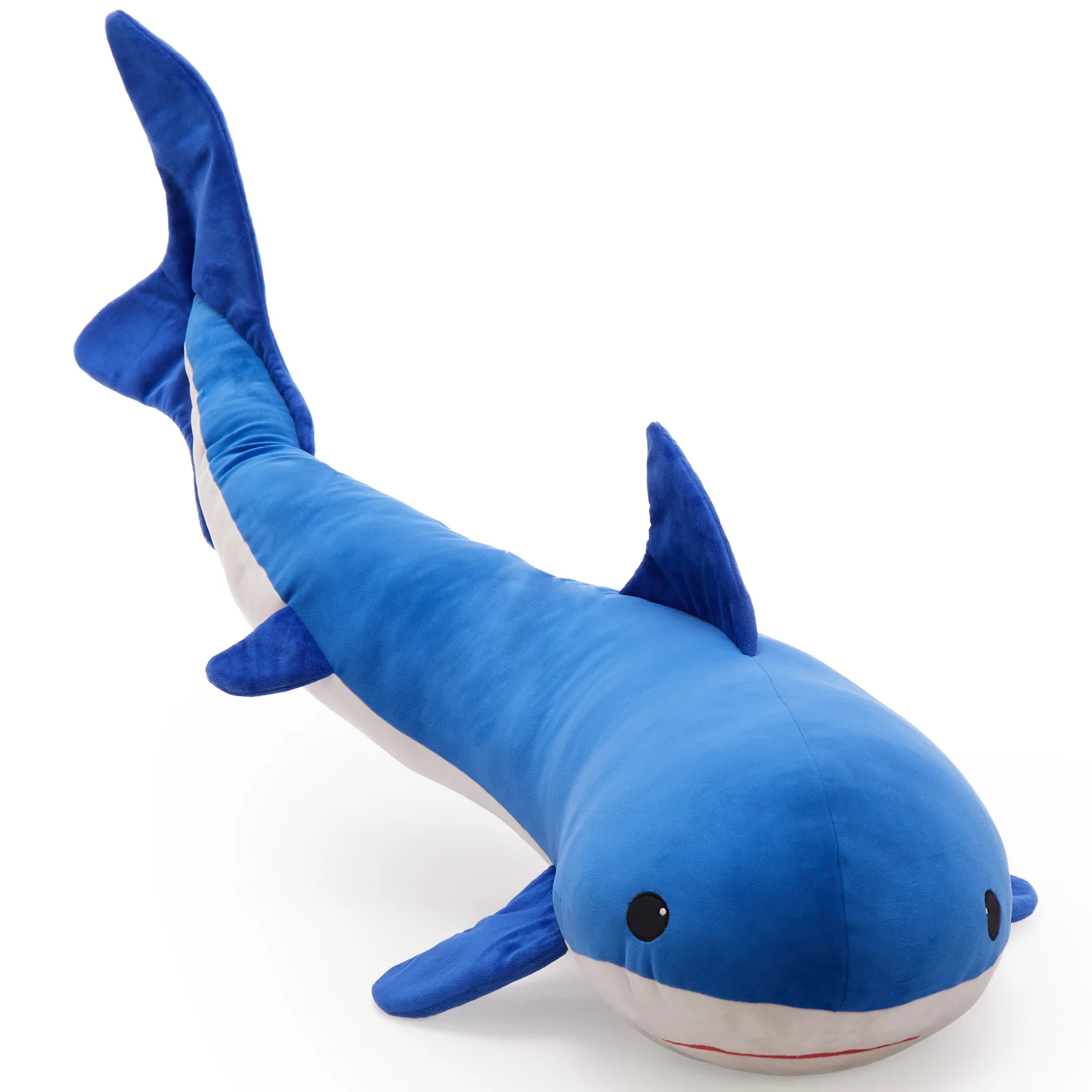 

Tezituor 4-футовая гигантская чучело кита, S-образная длинная плюшевая подушка для тела с китом для сна для мальчиков и девочек, 47 дюймов океан