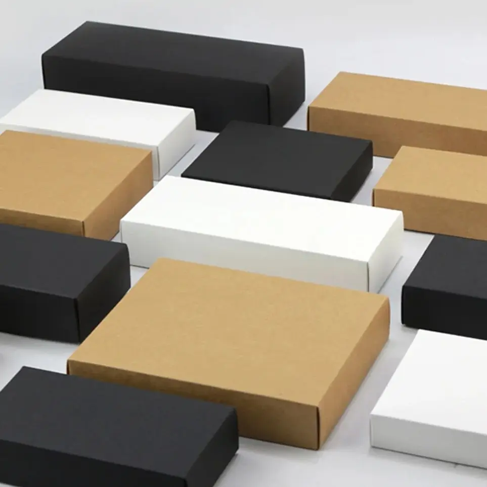 20 pcsPaper carton box large gift box black white box lid cardboard paper  gift packaging box cosmetic packing customized logo