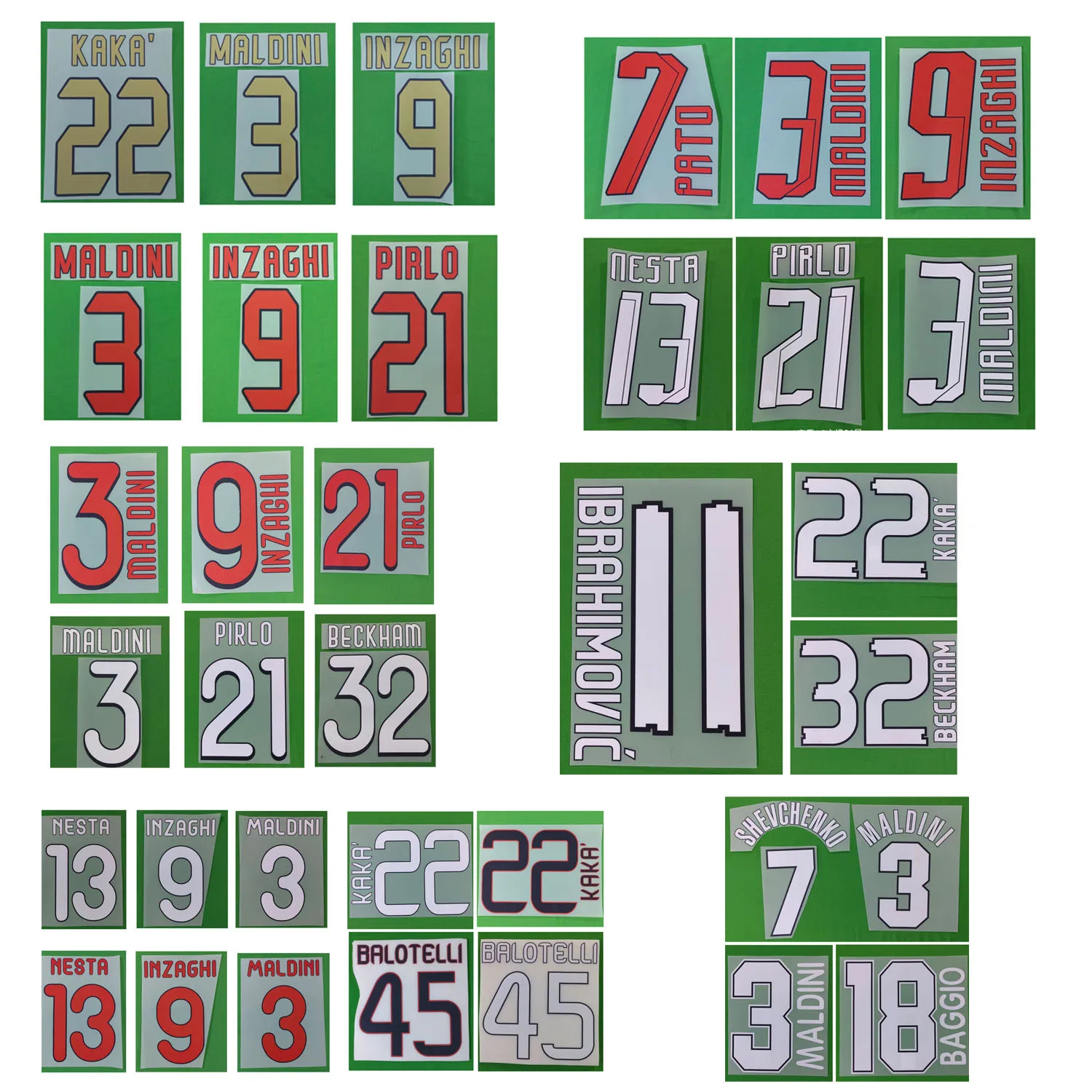 Retro Nameset Printing 2004 2006 2008 2010 2012 2013 DIY CUSTOMIZE NAME NUMBER Heat Transfer Soccer Patch Badge