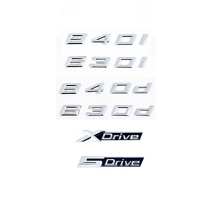 

Chrome Silver GT ABS Alphanumeric Emblem for BMW 6 Series E63 E64 F06 F12 F13 G32 - 630i 630d 640i 640d XDrive SDrive Trunk Badg
