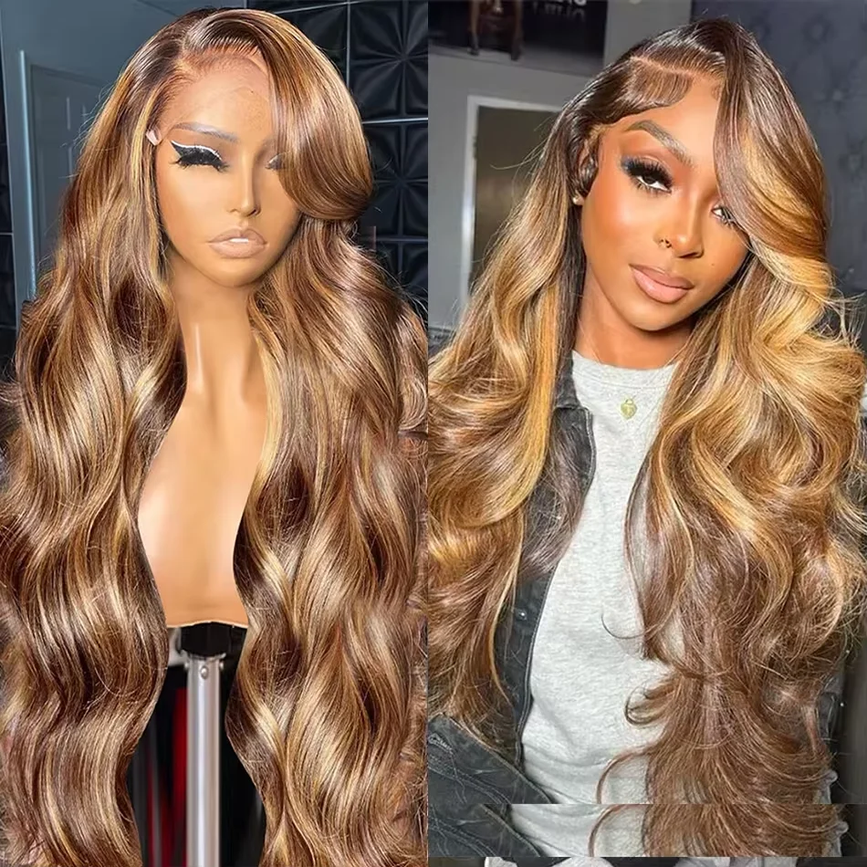 Highlight Wig Human Hair 13x6 Hd Lace Frontal Wig Natural Hairline Pre Plucked 40 Inch 13x4 Honey Blond Body Wave Lace Front Wig