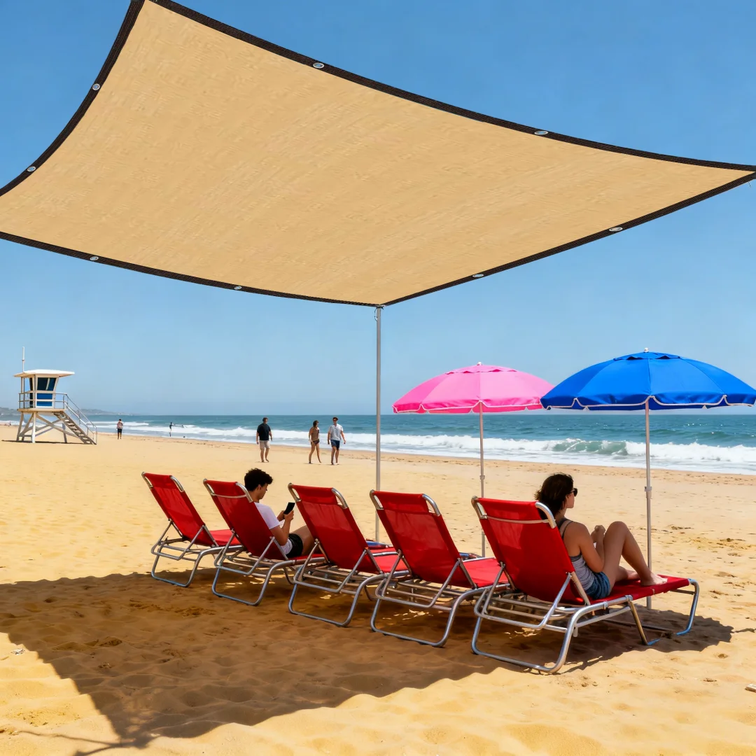 

Anti-Aging Beige Sunshade Net - 85% Shade Rate Breathable Mesh for Yard Terrace Greenhouse Camping