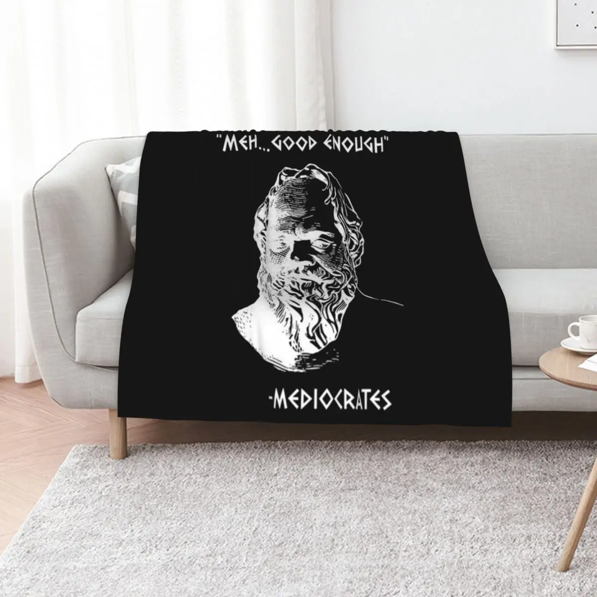 Mediocrates Meh Good Enough Sarcasm T-ShirtMediocrates Meh Good Enough Sarcasm Couverture en fausse fourrure douce et chaude pour lit