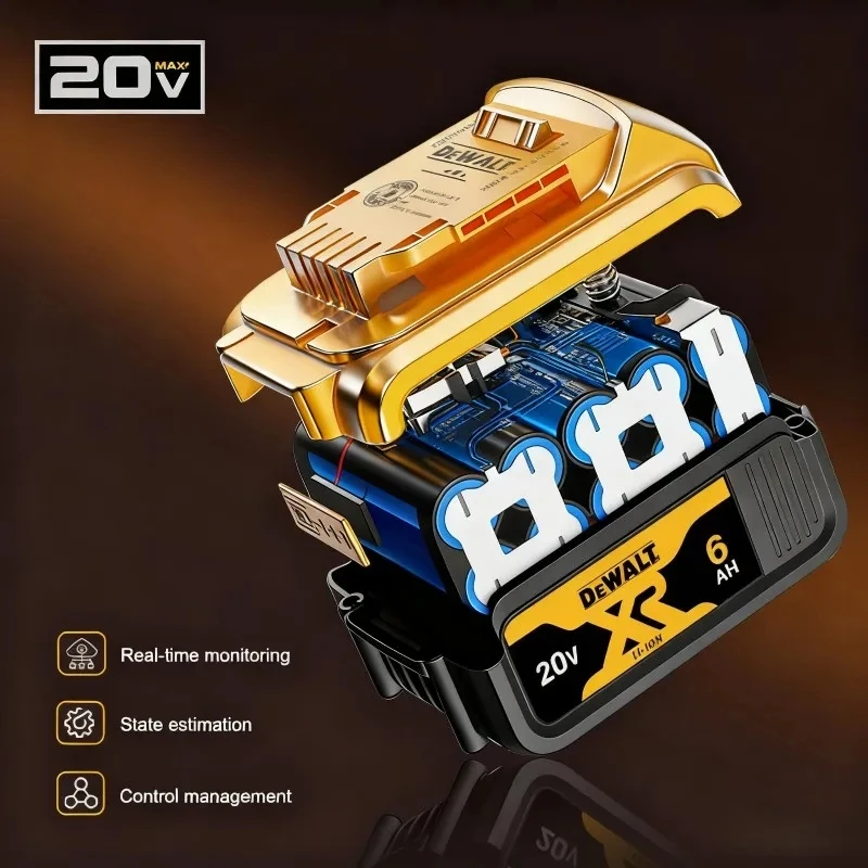 Batería original DeWALT 100% 20V/60V 6Ah 9Ah MAX FlexVolt para DCB606 DCB205 DCB206 DCB209 DCB182 herramienta eléctrica con cargador 4