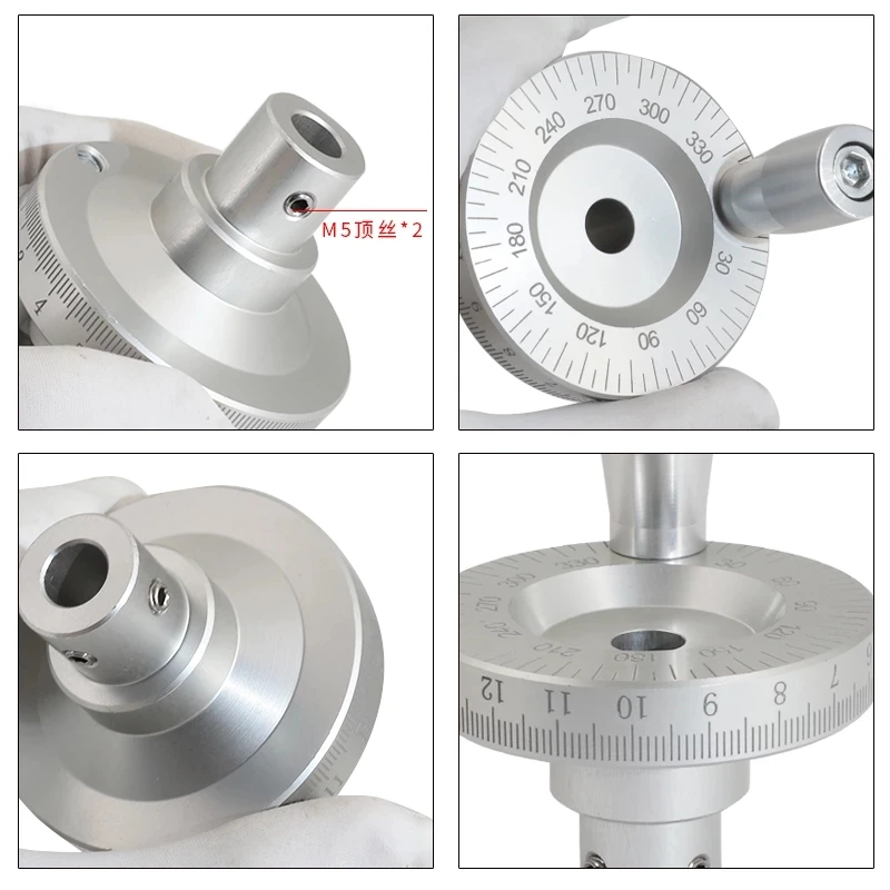 Aluminum Alloy Solid Round Scale Milling Cutter Handwheel Bore 8 10 12 mm CNC Lathe Grinder Mechanical Accessories Hand Wheel