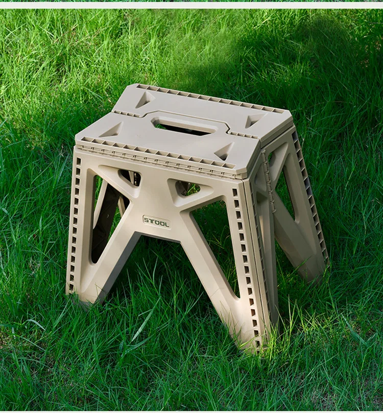 2023 Outdoor Plastic Folding Stool Thickened Hand Carried Adult Low Stool Maza Kids Small Bench Camping Portable Fishing Stool