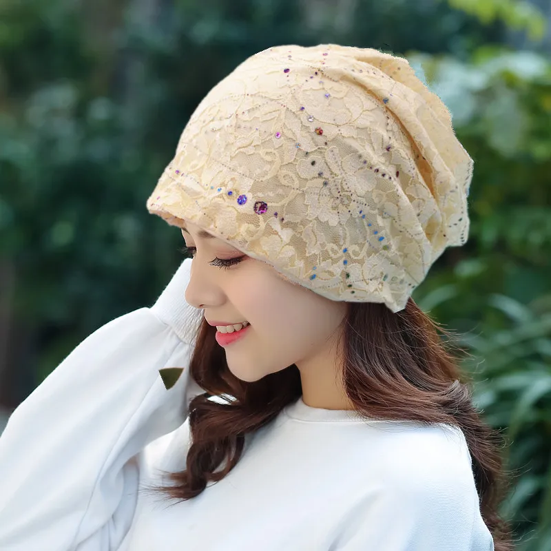 Bonnet en dentelle fine respirante pour femmes, chapeau décontracté en coton, turban musulman ample, bonnet de chimio, chapeau indien islamique, nouveau