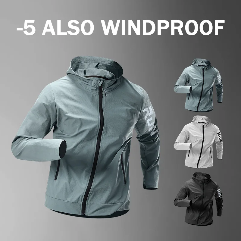 Running Coat Windproof Training Spring And Autumn Sports Waterproof Rainproof Quick Drying Outdoor Hooded Clothes