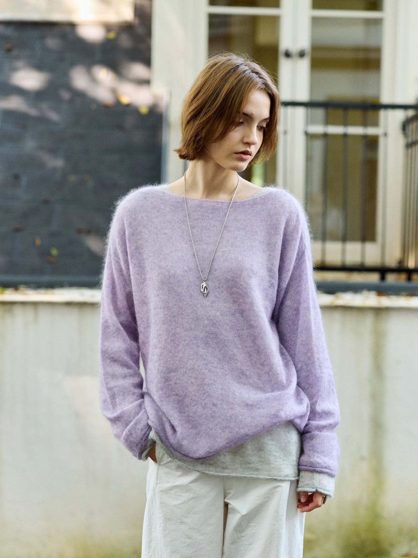 

Ladies' Long Sve Knitted Wool Sweater Loose Fit Cuffed Hem Non-restraining Lazy Sle Warm Autumn Winter Faion Commute