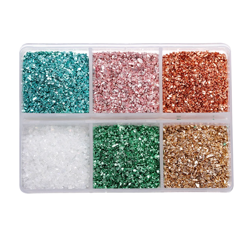 30 gr/schachtel Zerkleinert Glas Steine Harz Füllung Unregelmäßigen Gebrochenen Stein für DIY Epoxidharz Form Handwerk Nail art Dekoration Material – Detail 7