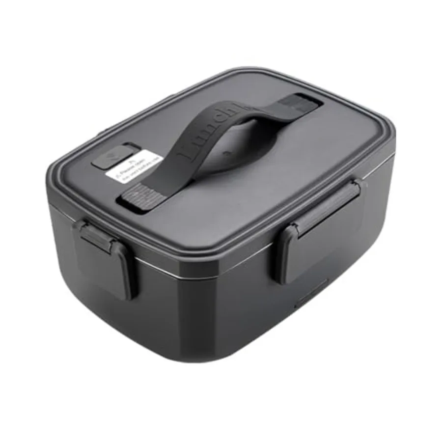 

Electric Heated Lunch Box 90W Portable Car Food Warmer Container for Adults Black Insulated Heating Bento Box with Handle Autom