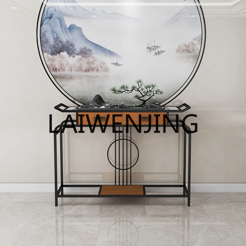 New Chinese marble entrance table, foyer against the wall, strip table, Zen Buddhist platform, end view table