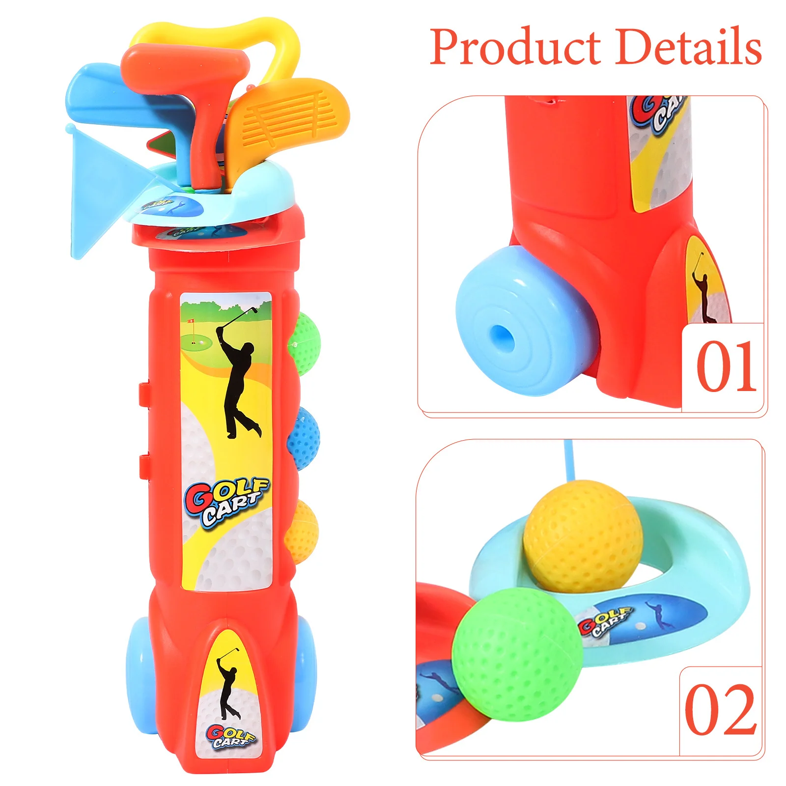 Set da golf per bambini con mazze in plastica e palline multicolori Mini kit da gioco da golf per bambini Attrezzatura giocattolo sportiva per interni ed esterni