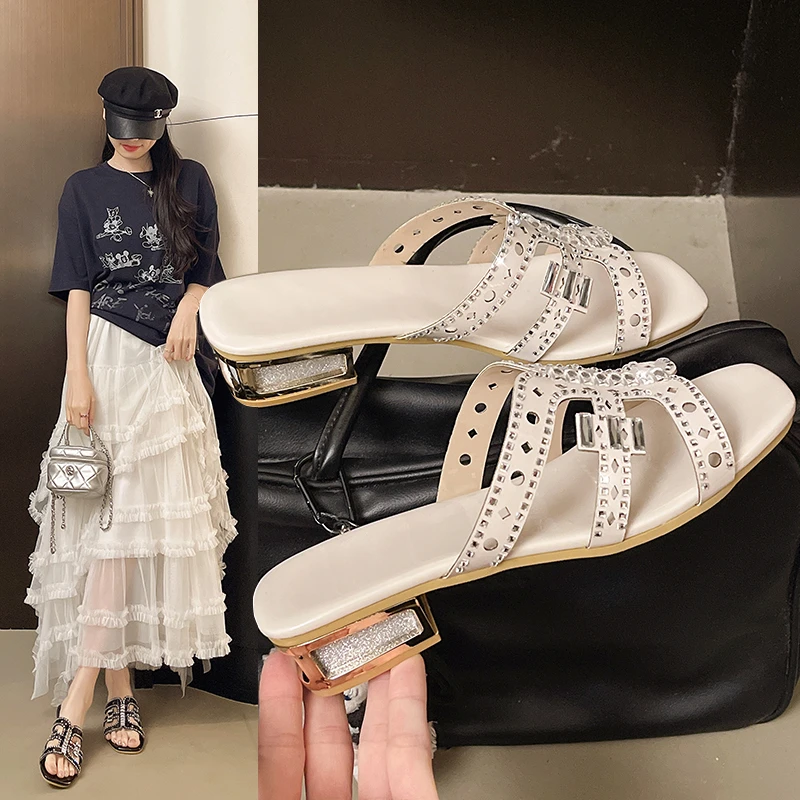 Rhinestone Hollow Square Toe S - Women Shoes Types ulasan dan harga
