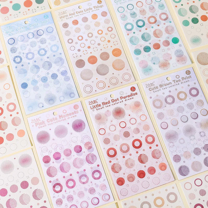 Cute Point Round Fun Washi Sticker DIY Hand Account Diary Decorative Sticker Cross-border Retro Mark Small Circle Sticker