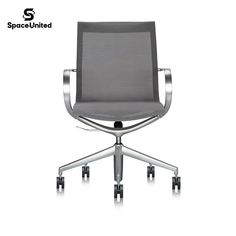 for SpaceUnited Modern Luxury Office Chair Nylon Two Tone Mesh Mid Back Swivel Chair for Office Employee Work Chair