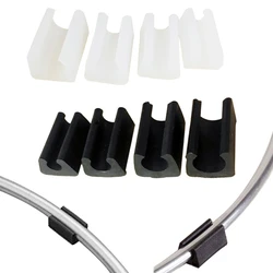 10Pcs Chair Leg Pad Non-slip U Shaped Pipe Clamp 6mm~14mm Table Floor Protector Round Pipes Furniture Feet Caps Black White
