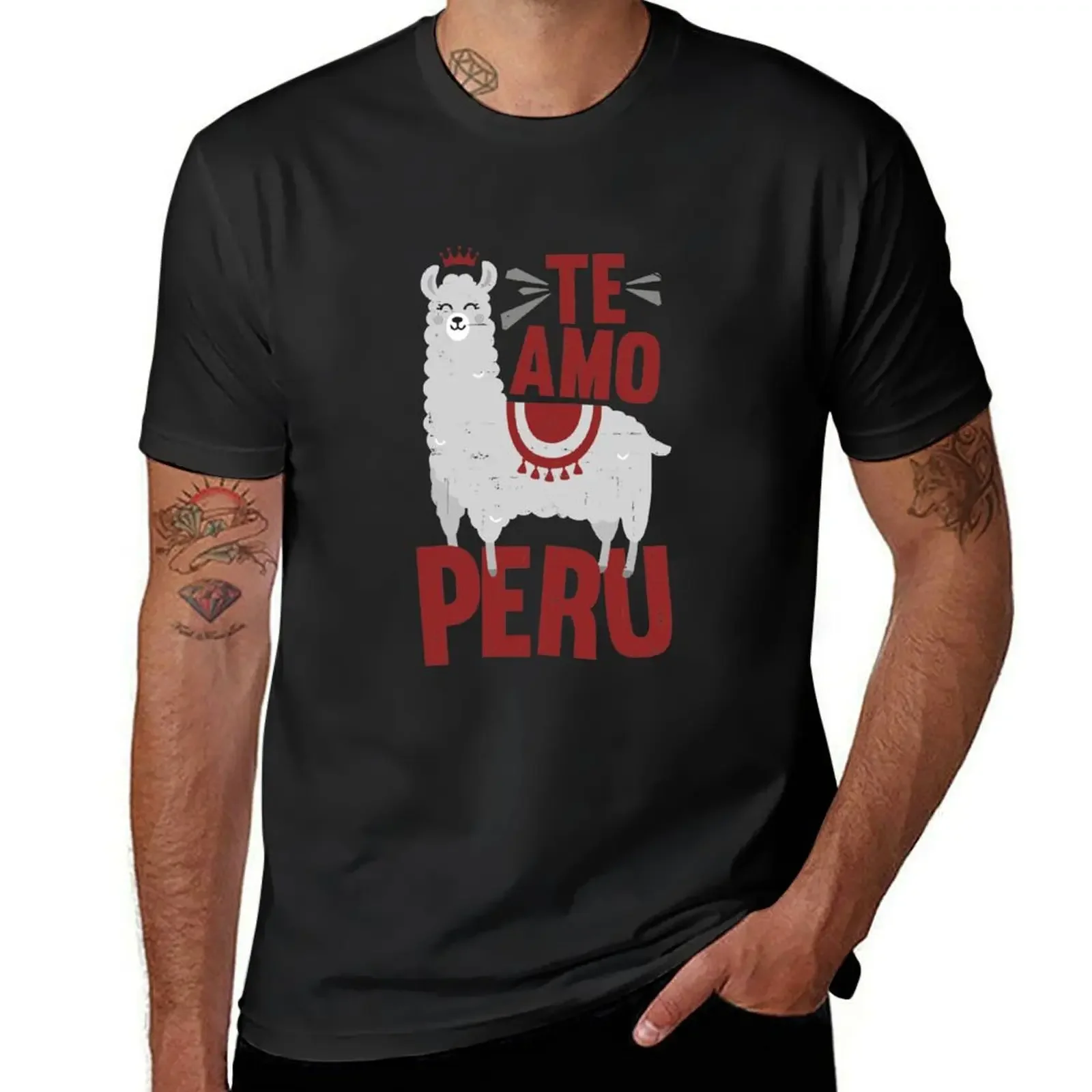 I love Peru - Te amo Peru print Slim Fit product T-Shirt shirts graphic customizeds vintage t shirts mens funny t shirts