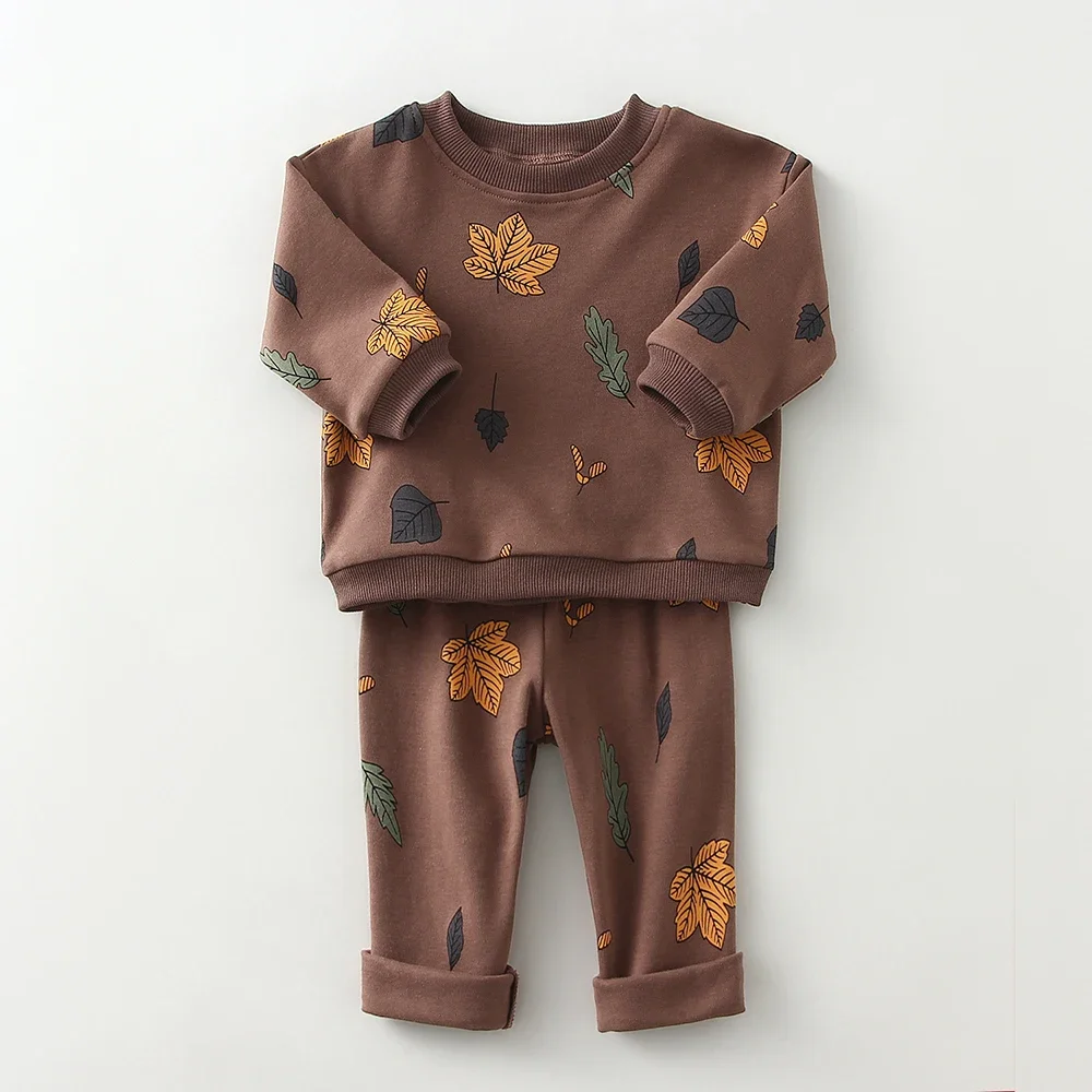 2024 Spring Autumn Baby Boy Girl Outfits Cotton Long Sleeve Sweatshirt + Pants Toddler Clothes Suits