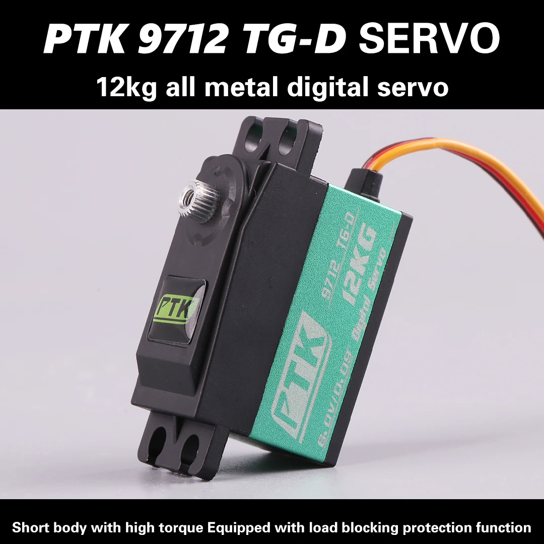 PTK 9712TG-D 12kg Metal Gear Standard Short Body Low Profile Digital Servo RC Car Drift 1:10 1:12 Fix-wing Robot