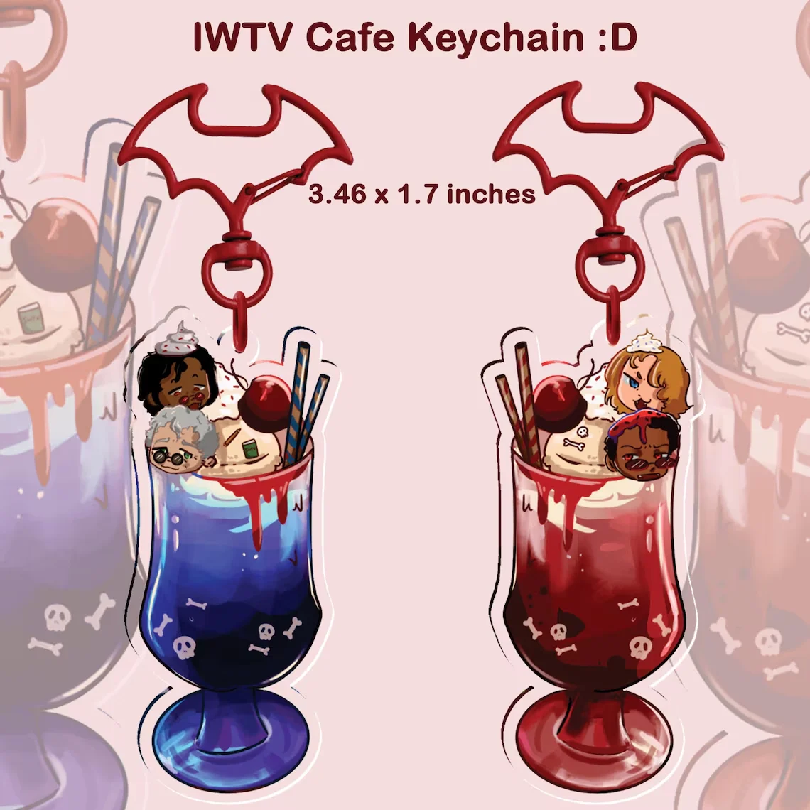 Llaveros IWTV de Café Louis & Lestat, Armand & Daniel, Dijes Coleccionables para Llaveros, Accesorios de Joyería Unisex