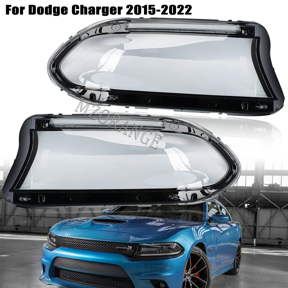 Headlight Cover Transparante Lens For Dodge Charger 2015-2022 Headlight Cover Transparante Lens Fog Lamp Shell Car Accessories