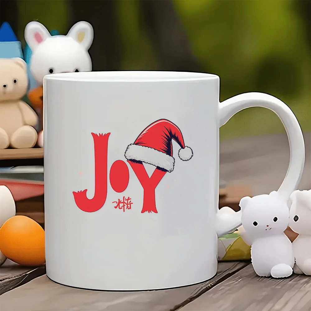 

11oz Mug + JOY Christmas Sticker Cup + Christmas Gift - Kids Water Cup Family Office Coffee Cup Set