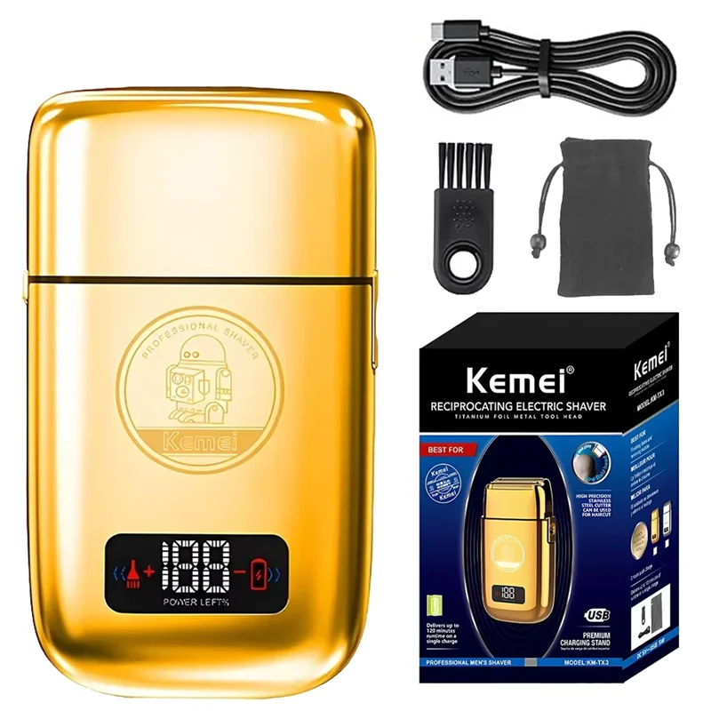 

Kemei KM-TX3 Electric Shaver Men's Shaver Beard Trimmer Blade Head Shaving Beard Trimmer LCD Electric Shaver Reciprocating
