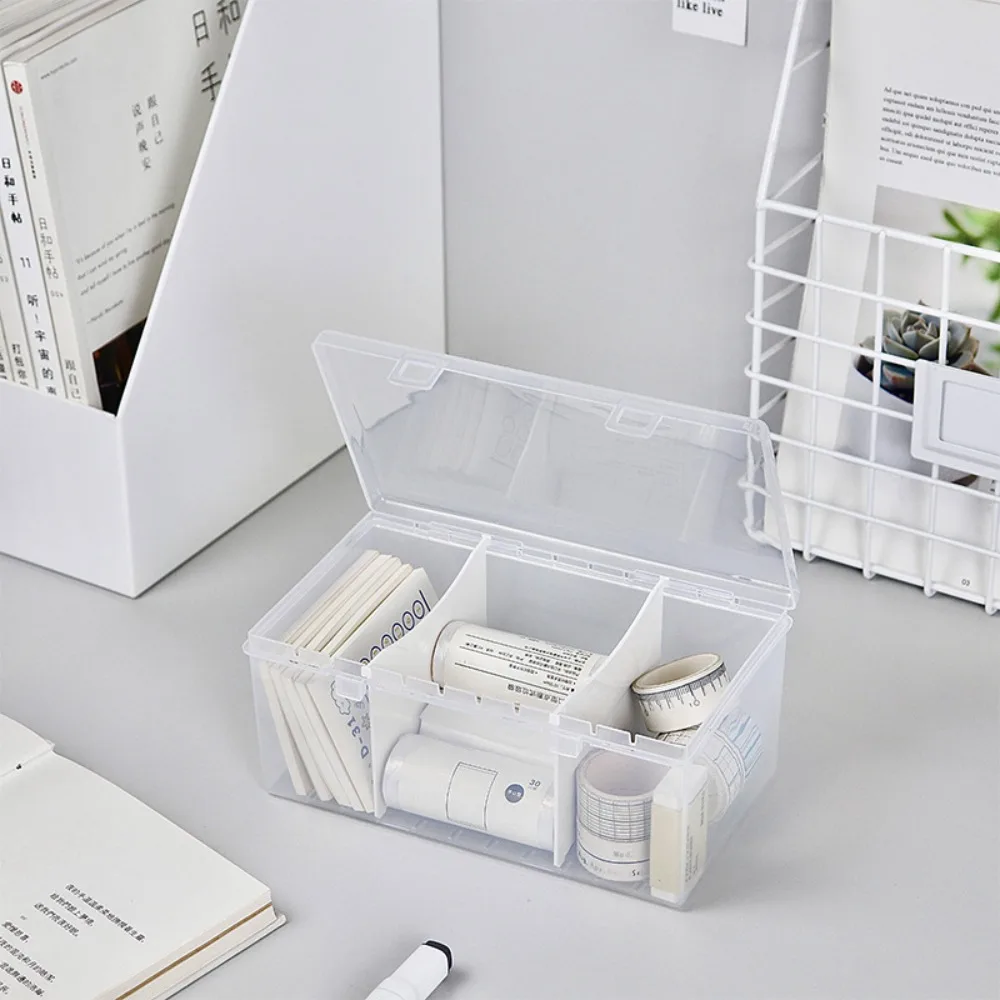 Stackable Puzzle Storage Box Large Capacity with Buckled Certificate File Container Transparent Flip Cover Card Storage Box